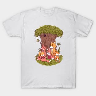 cute fox family awesome animal gift T-Shirt